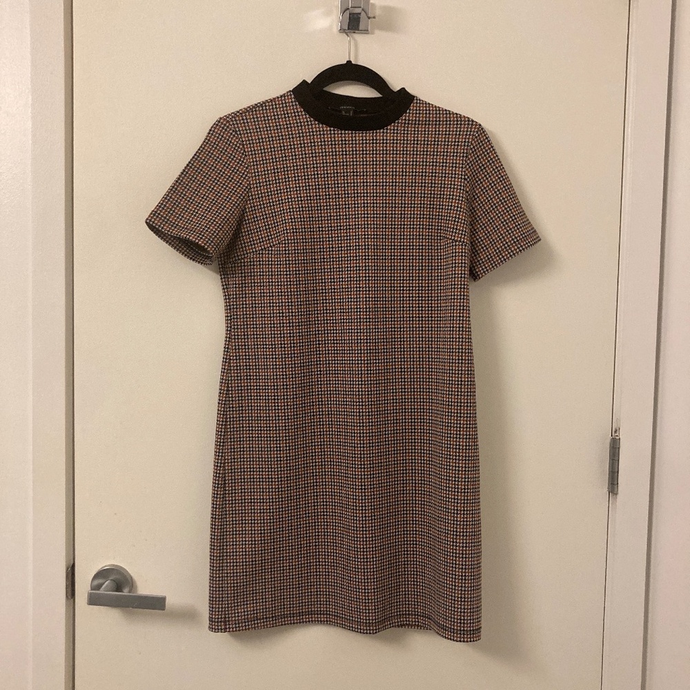 Houndstooth Mini Shift Dress, NWOT